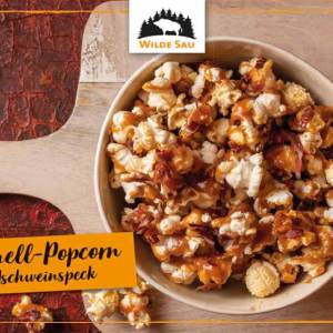 Karamell-Popcorn mit Wildschweinspeck