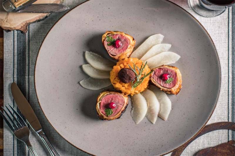 Wildschweinfilet und Kürbis